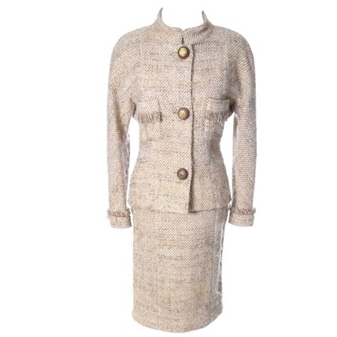 chanel wool skirt suit vintage|vintage chanel skirt suit.